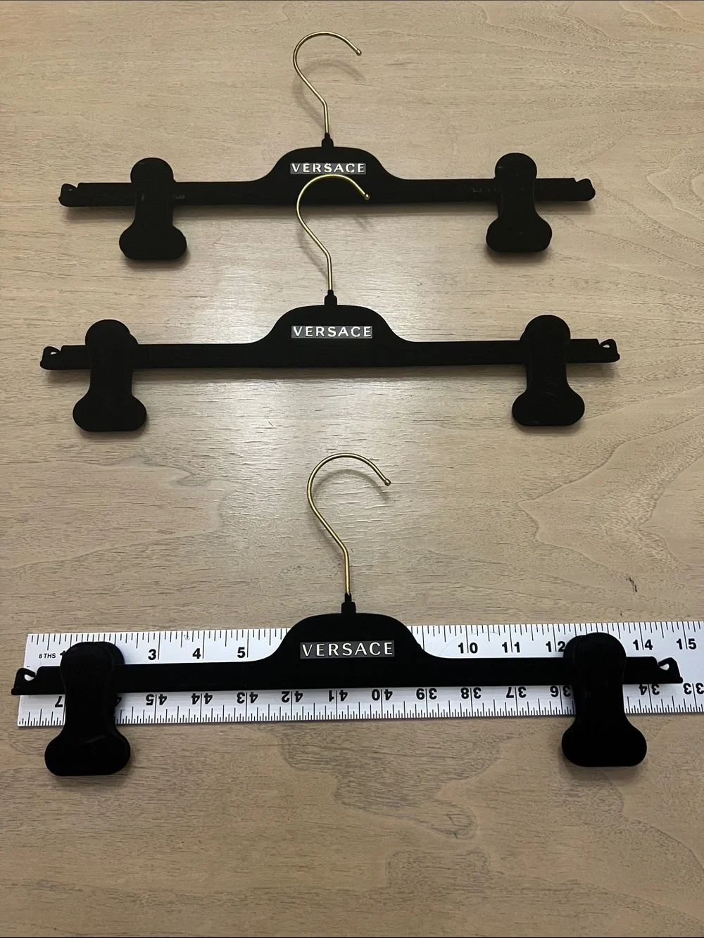 Hangers with Versace label